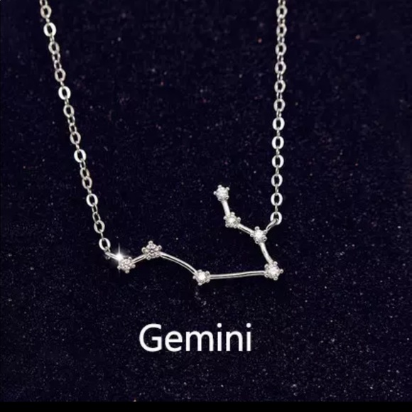 Gemini ♊️ 925 Sterling Silver Zodiac Necklace New - Picture 1 of 3